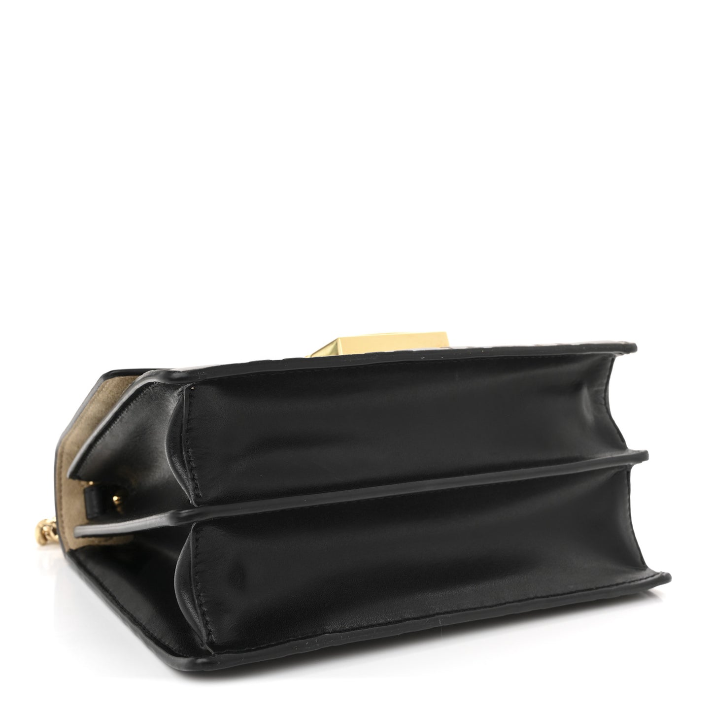 Vitello Liberty Bi-Color FF 1974 Embossed Small Kan U Shoulder Bag Maya Black