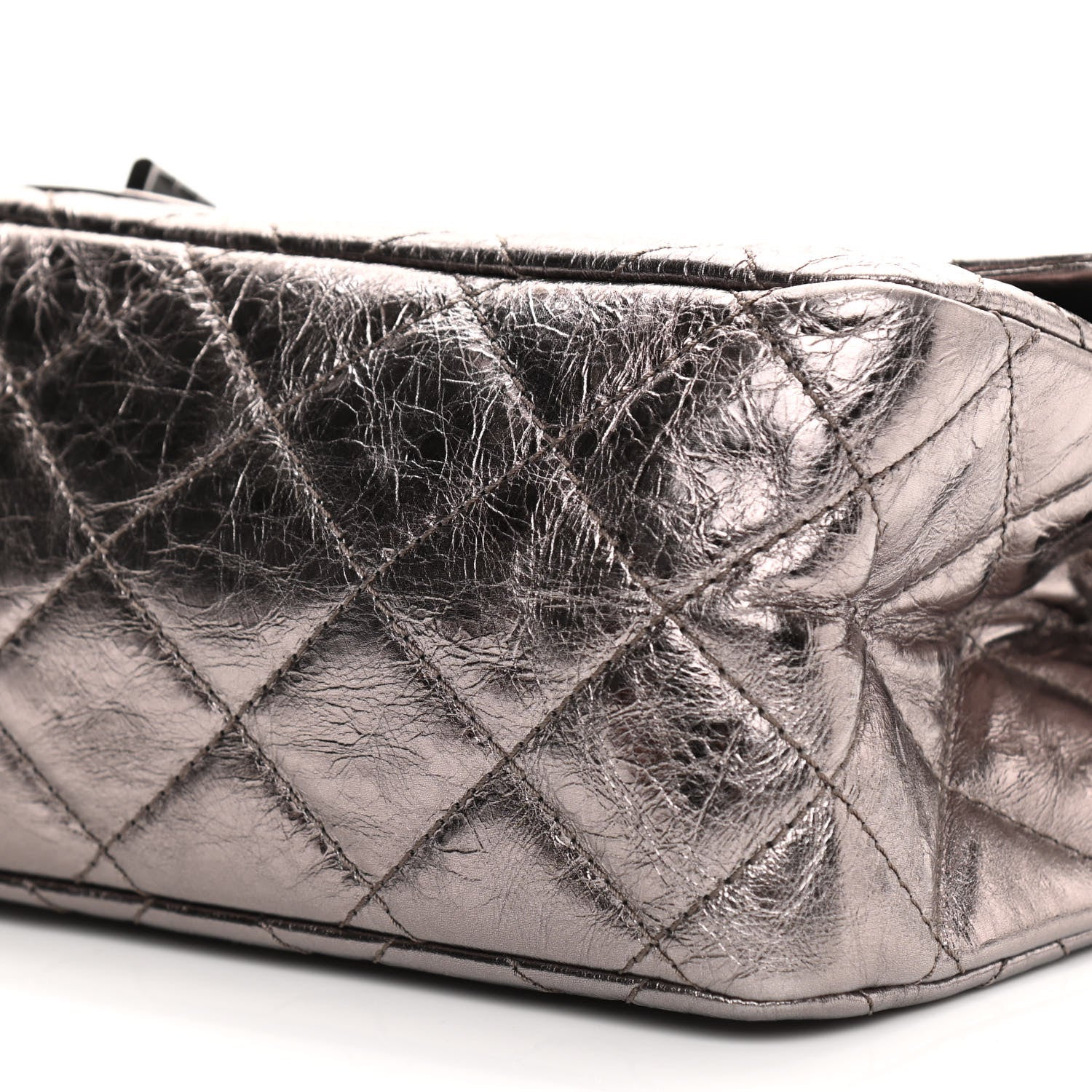 Chanel Metallic Aged Calfskin Quilted 2.55 Reissue 228 Flap Pewter 10 of 11