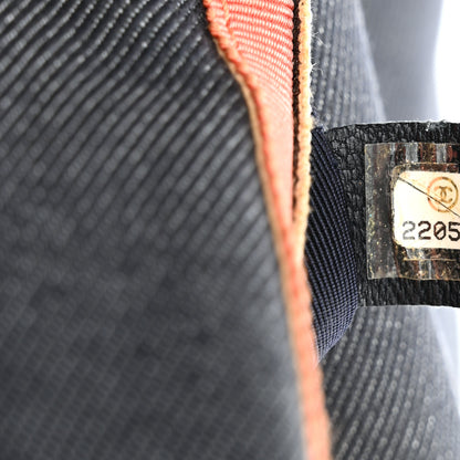 Chanel Denim Pleated Denim Turtle Flap Dark Blue 7 of 11