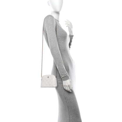 Chanel Caviar Quilted Classic Clutch with Chain White 2 of 12