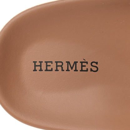 Hermes Suede Goatskin Womens Chypre Sandals 35 Rose Perle Black 8 of 9