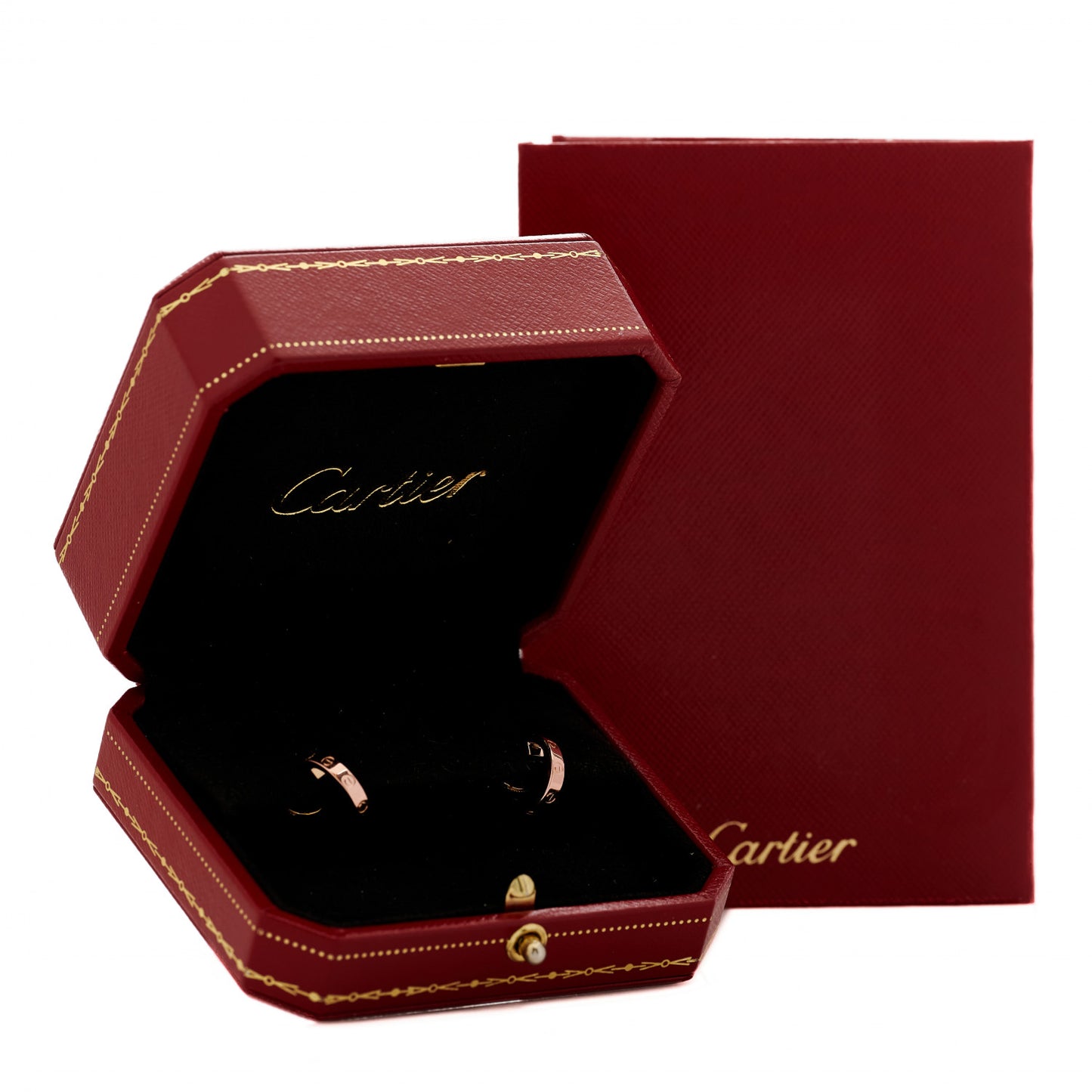 18K Pink Gold Small LOVE Hoop Earrings