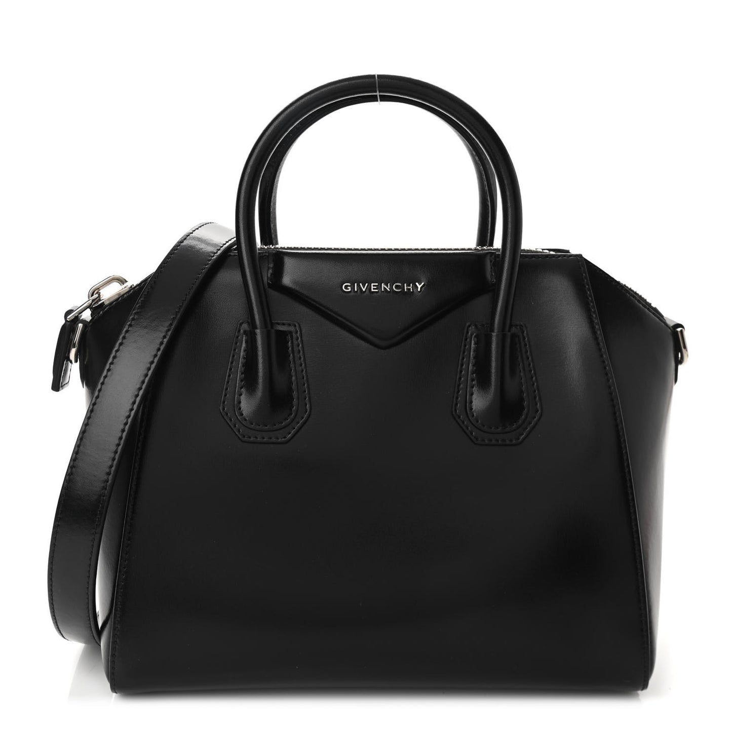 Shiny Lord Calfskin Small Antigona Black
