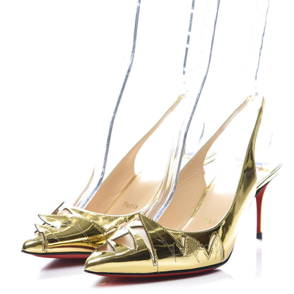 Christian Louboutin Rete Specchio Frescobella 70 Pumps 37 Gold 3 of 9