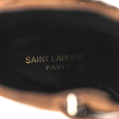 Saint Laurent Suede Embellished Joplin Buckle Booties 37.5 Land 9 of 10