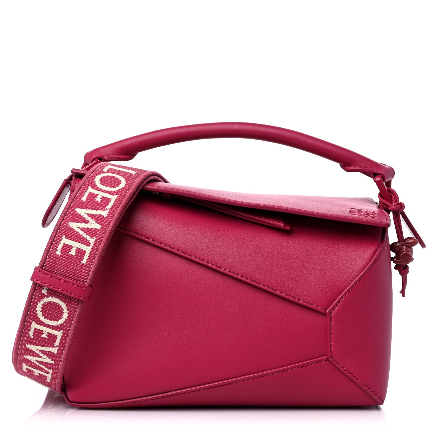 Loewe Satin Calfskin Monochrome Small Puzzle Edge Bag Ruby Red Glaze 1 of 10