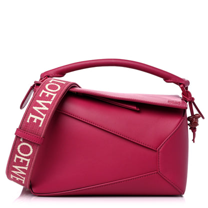 Loewe Satin Calfskin Monochrome Small Puzzle Edge Bag Ruby Red Glaze 1 of 10