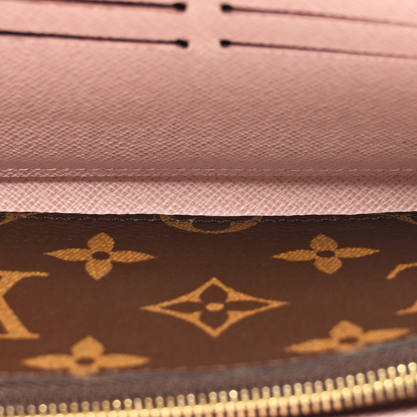 Monogram Clemence Wallet Rose Ballerine