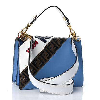 Fendi X FILA Vitello Liberty Mania Bi-Color FF 1974 Embossed Kan I Shoulder Bag White Nebula Multicolor 3 of 12