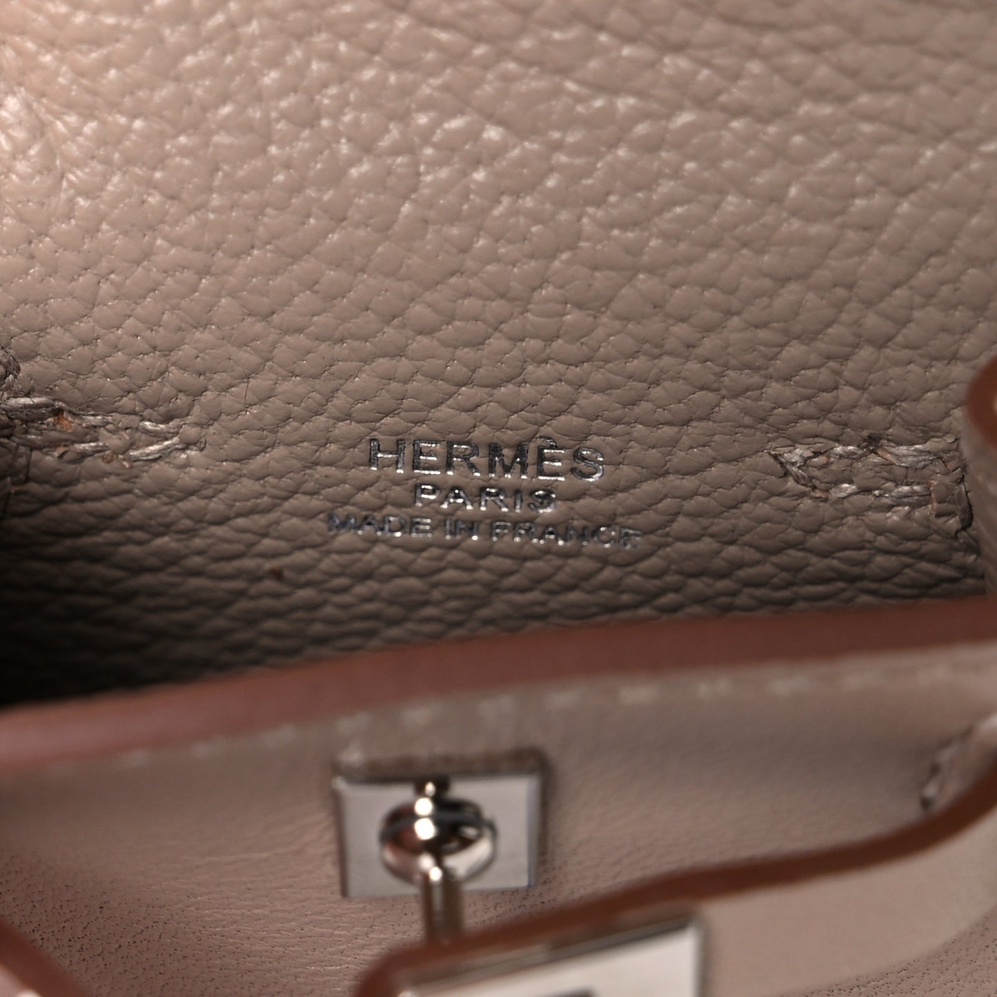 Tadelakt Mini Kelly Twilly Bag Charm Argile
