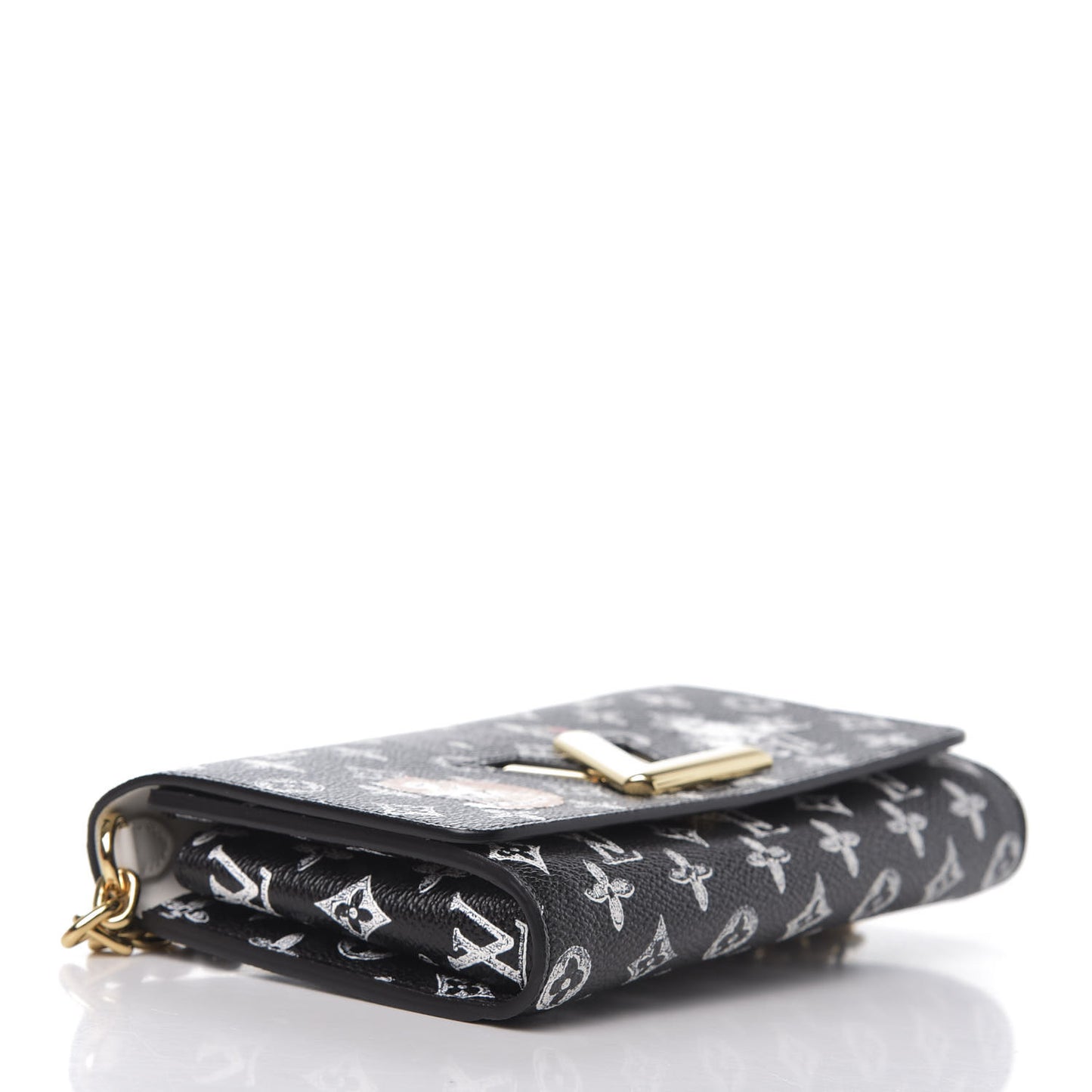 Catogram Twist Chain Wallet Black