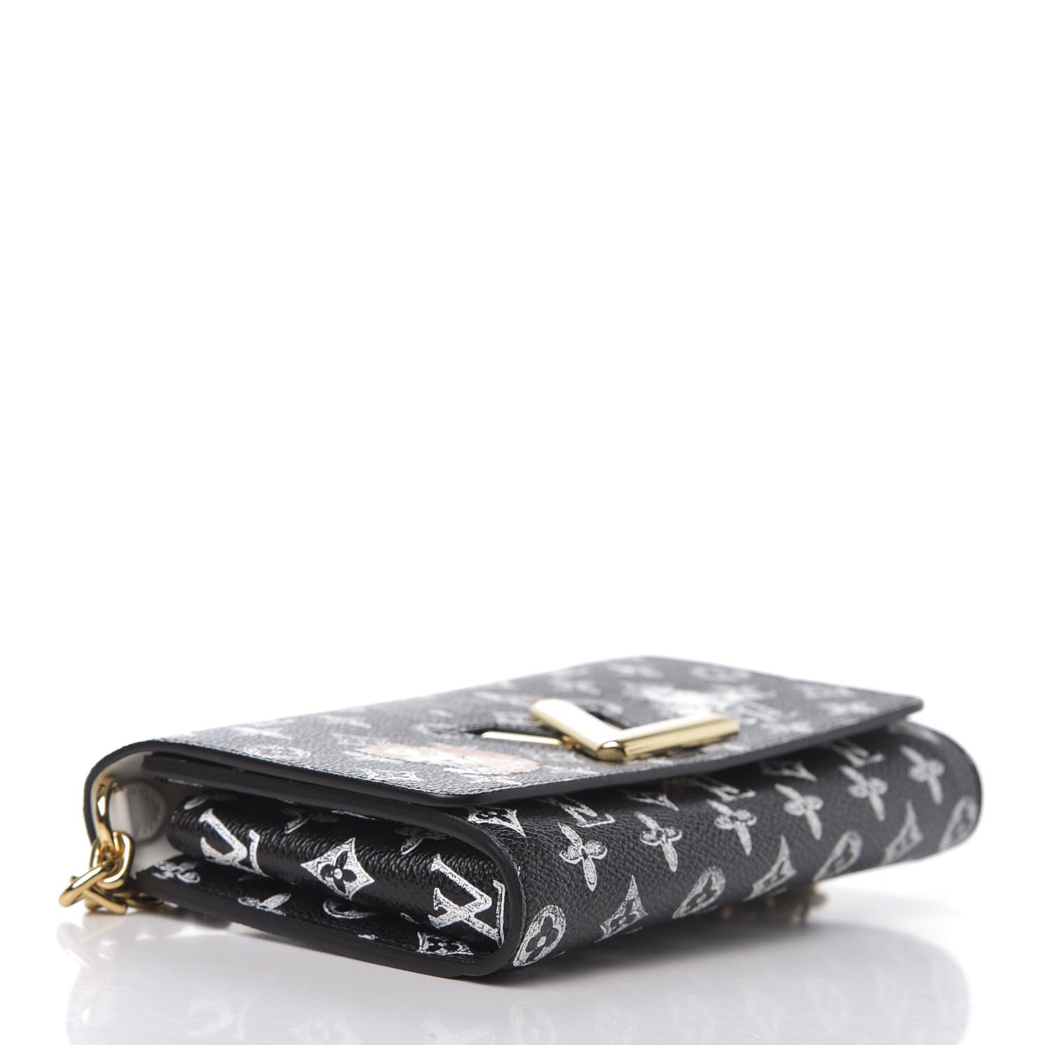 Louis Vuitton Catogram Twist Chain Wallet Black 4 of 10