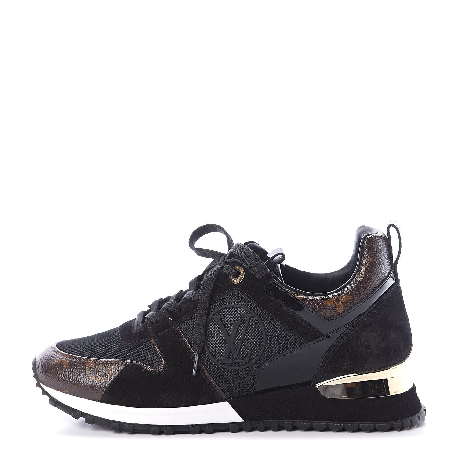 Louis Vuitton Suede Monogram Run Away Sneakers 37 Black 1 of 7