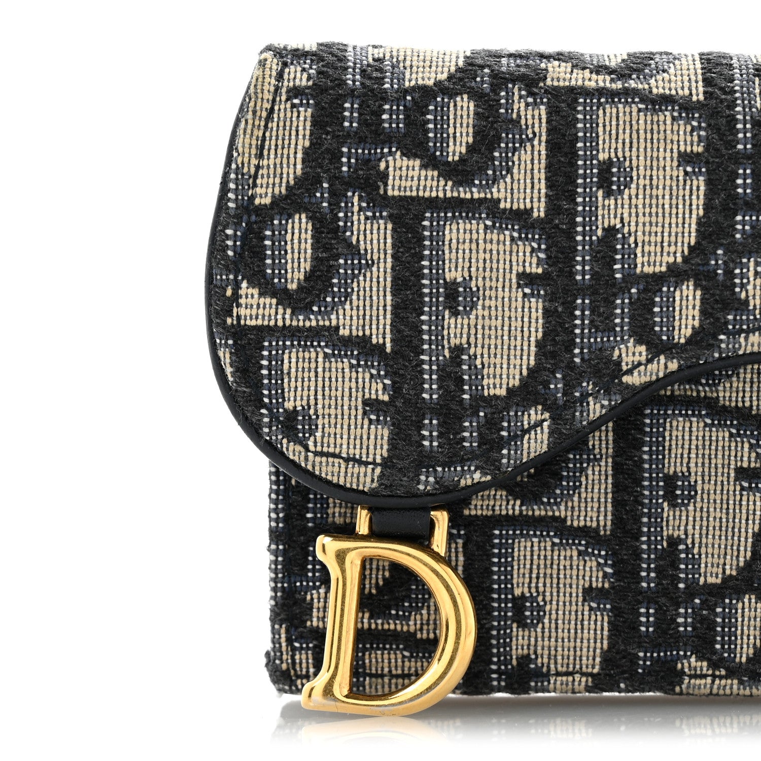 Christian Dior Oblique Saddle Card Holder Blue 13 of 13