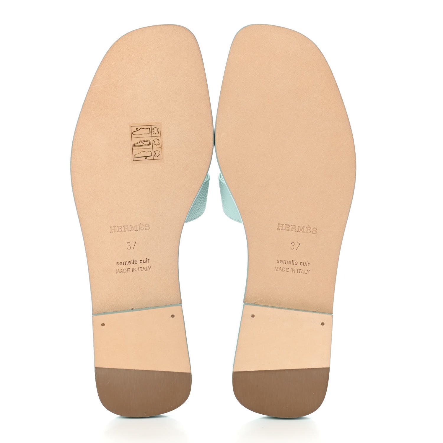 Hermes Epsom Oran Sandals 37 Vert Embrun 5 of 8