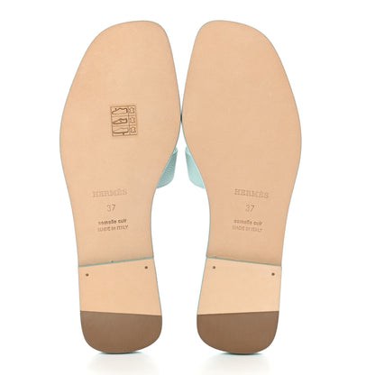 Hermes Epsom Oran Sandals 37 Vert Embrun 5 of 8