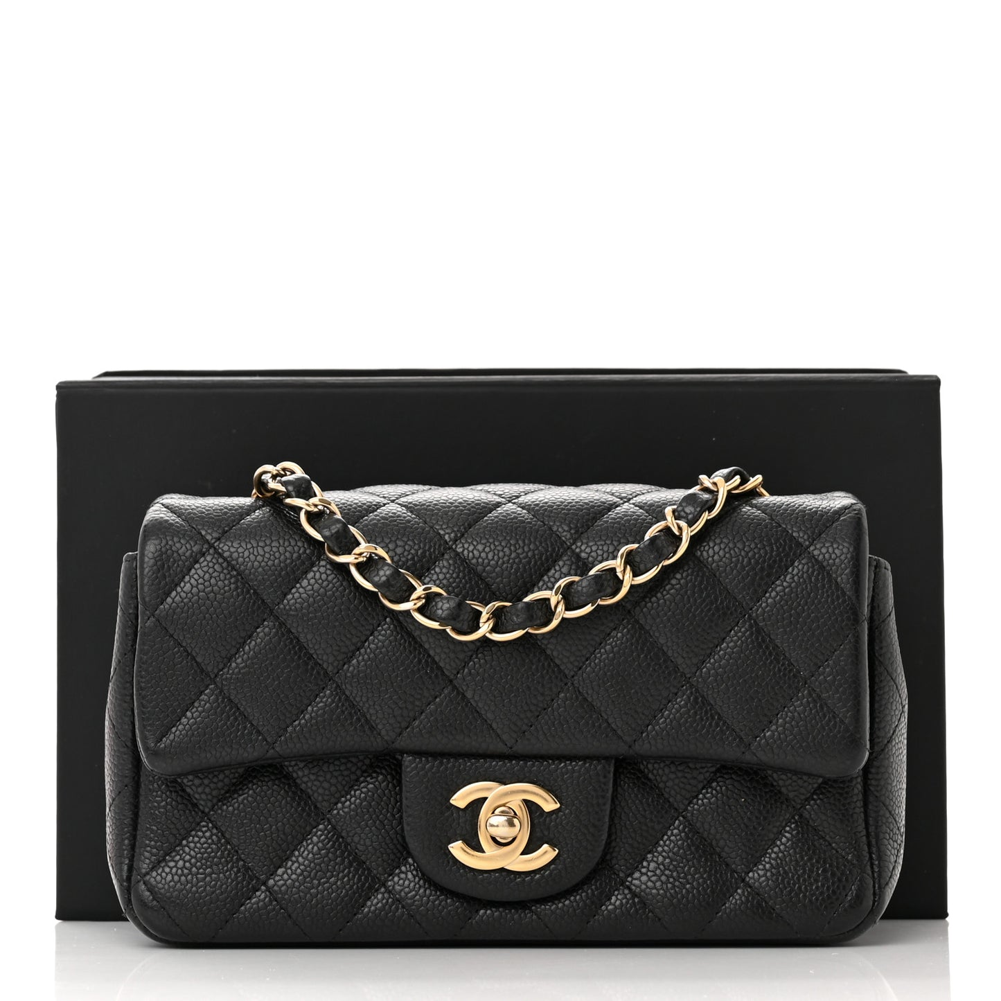 Caviar Quilted Mini Rectangular Flap Black