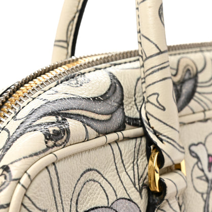 Prada X JAMES JEAN Glace Calfskin Rabbit Print Bauletto Opaline 11 of 11
