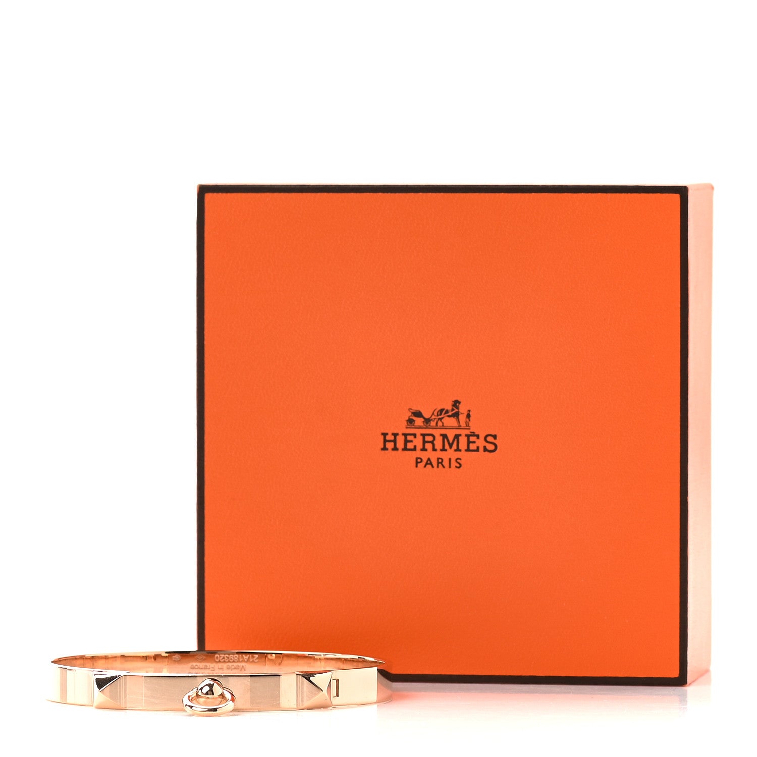 Hermes 18K Rose Gold PM Collier De Chien Bracelet SH 5 of 5