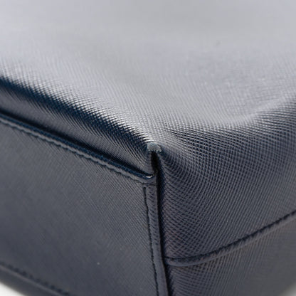 Salvatore Ferragamo Hammered Calfskin Trifolio Shoulder Bag Navy 11 of 11