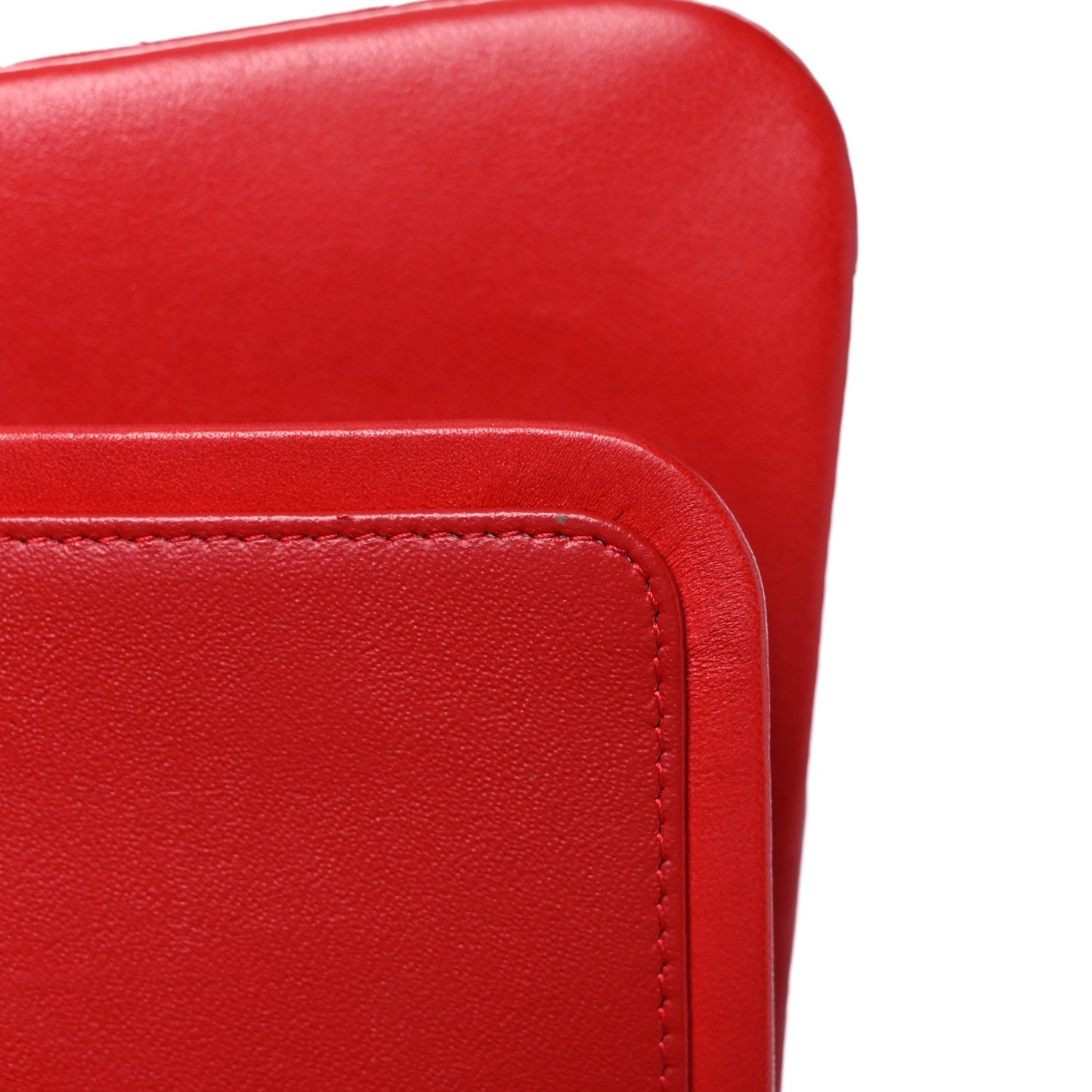 Lambskin Quilted Jumbo Double Flap Red