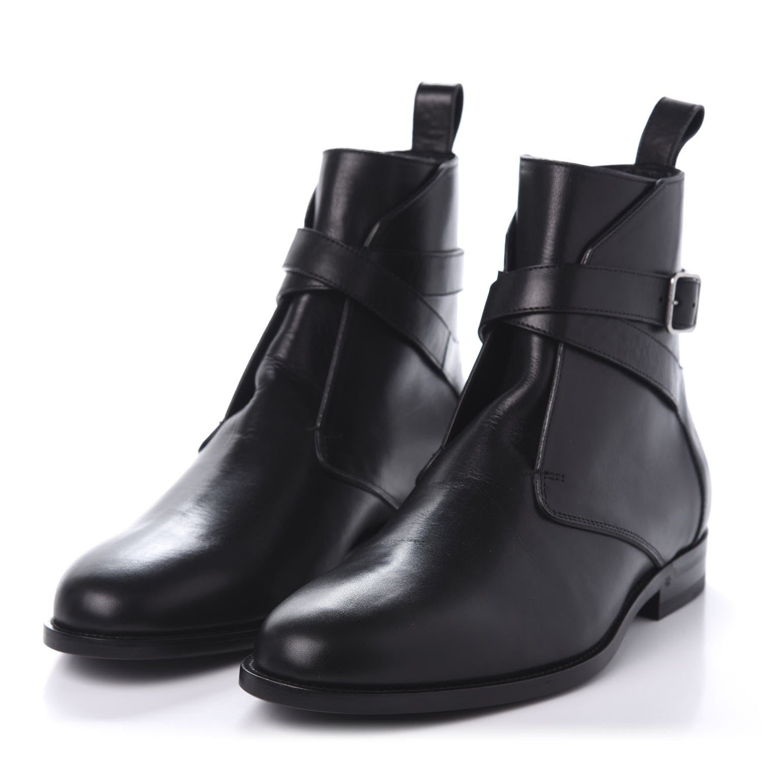 Saint Laurent Calfskin Dare 25 Jodhpur Ankle Boots 41 Black 3 of 9
