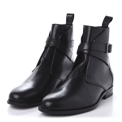 Saint Laurent Calfskin Dare 25 Jodhpur Ankle Boots 41 Black 3 of 9