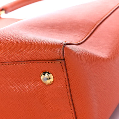 Prada Saffiano Lux Double Handle Shopping Tote Papaya 11 of 18