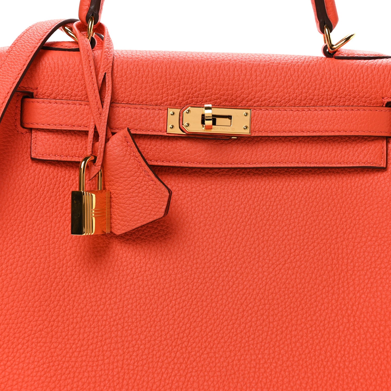 Hermes Togo Kelly Retourne 25 Orange Poppy 8 of 11