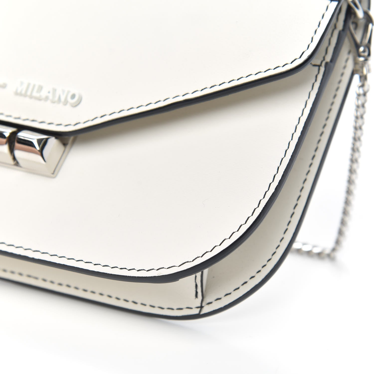 Prada Spazzolato Sybille Monochrome Crossbody Bag White Black 8 of 9
