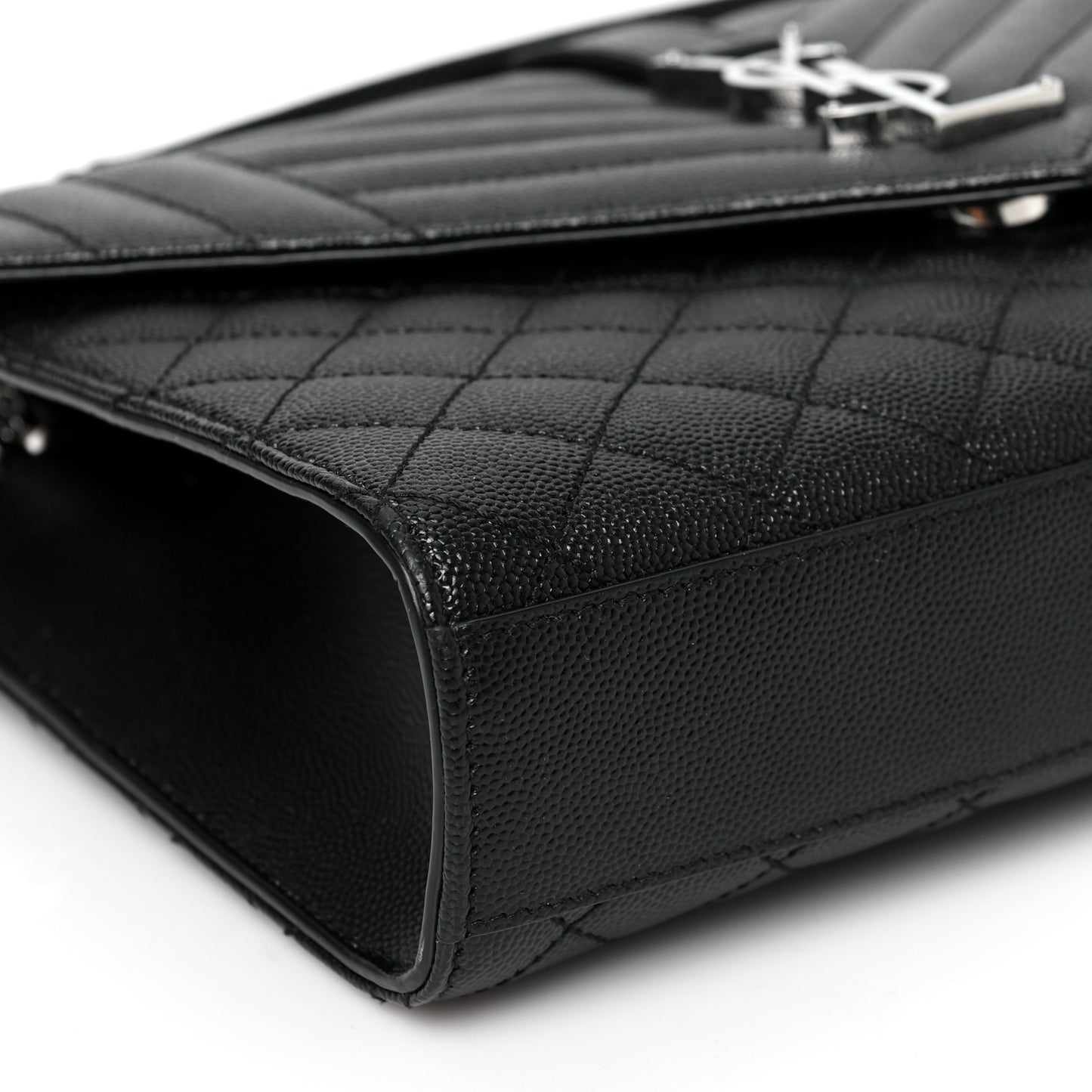 Grain De Poudre Textured Mixed Matelasse Triquilt Medium Monogram Satchel Black