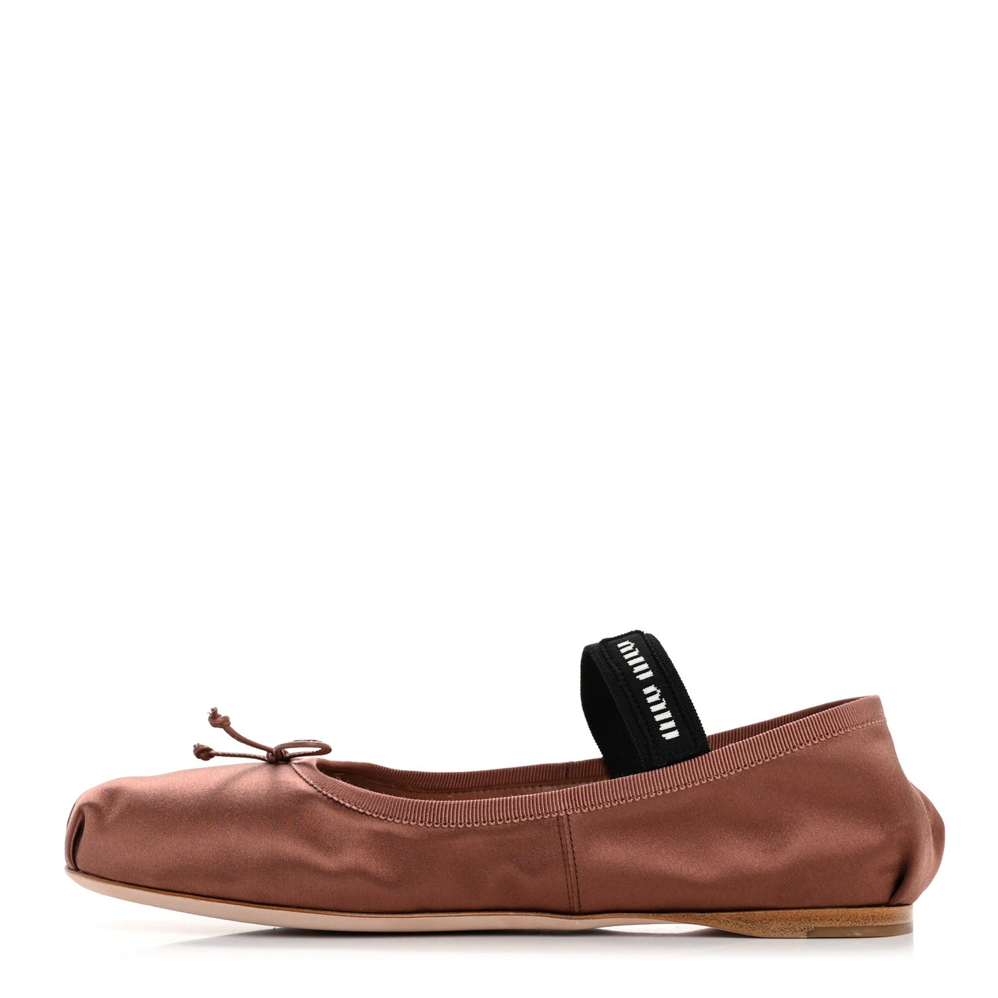 Satin Logo Ballerina Flats 39.5 Cacao