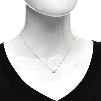 Tiffany 18K Rose Gold Diamond Mini Elsa Peretti Bean Pendant Necklace 2 of 5