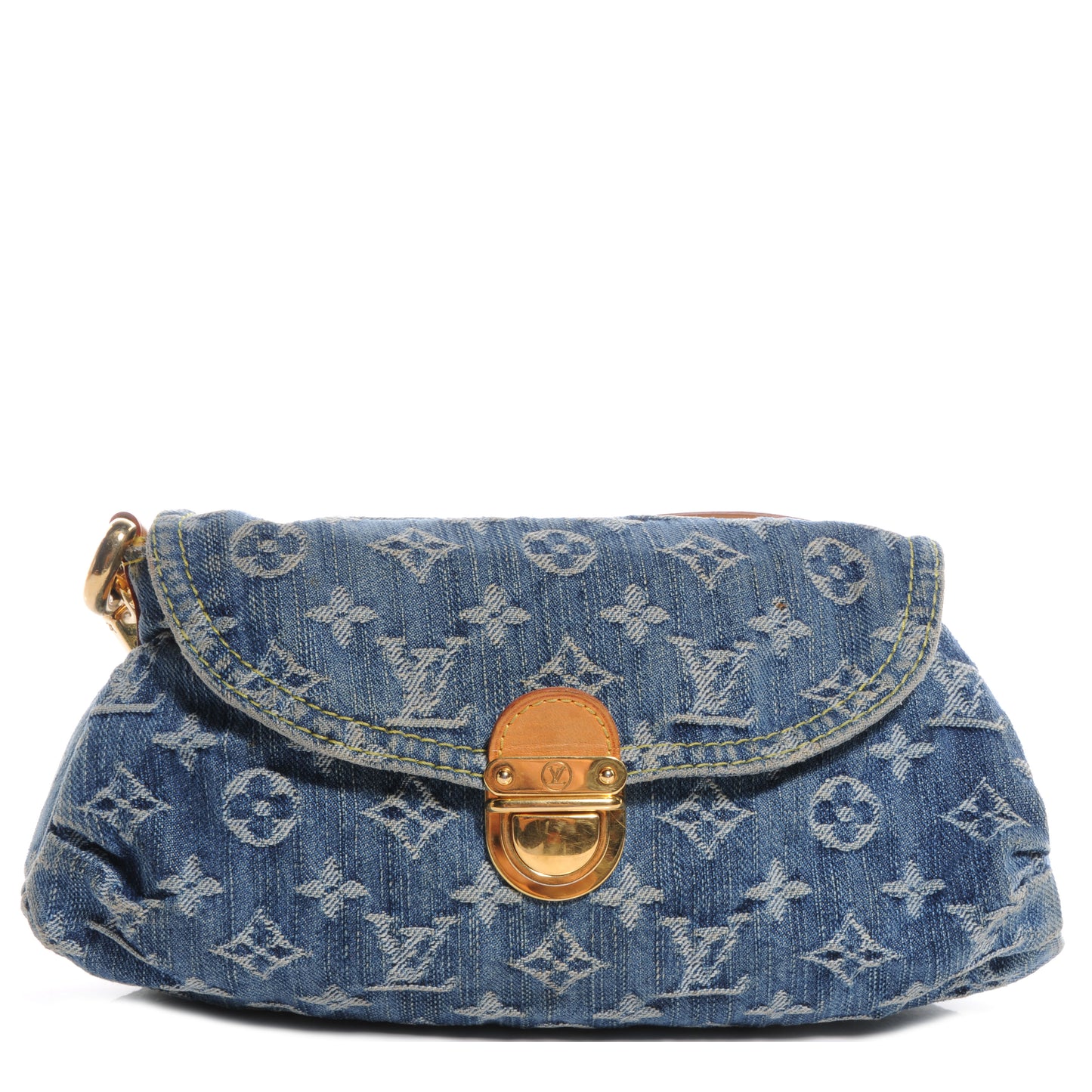 Monogram Denim Mini Pleaty Blue