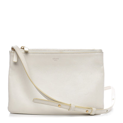Celine Lambskin Small Trio Crossbody Bag White 1 of 22