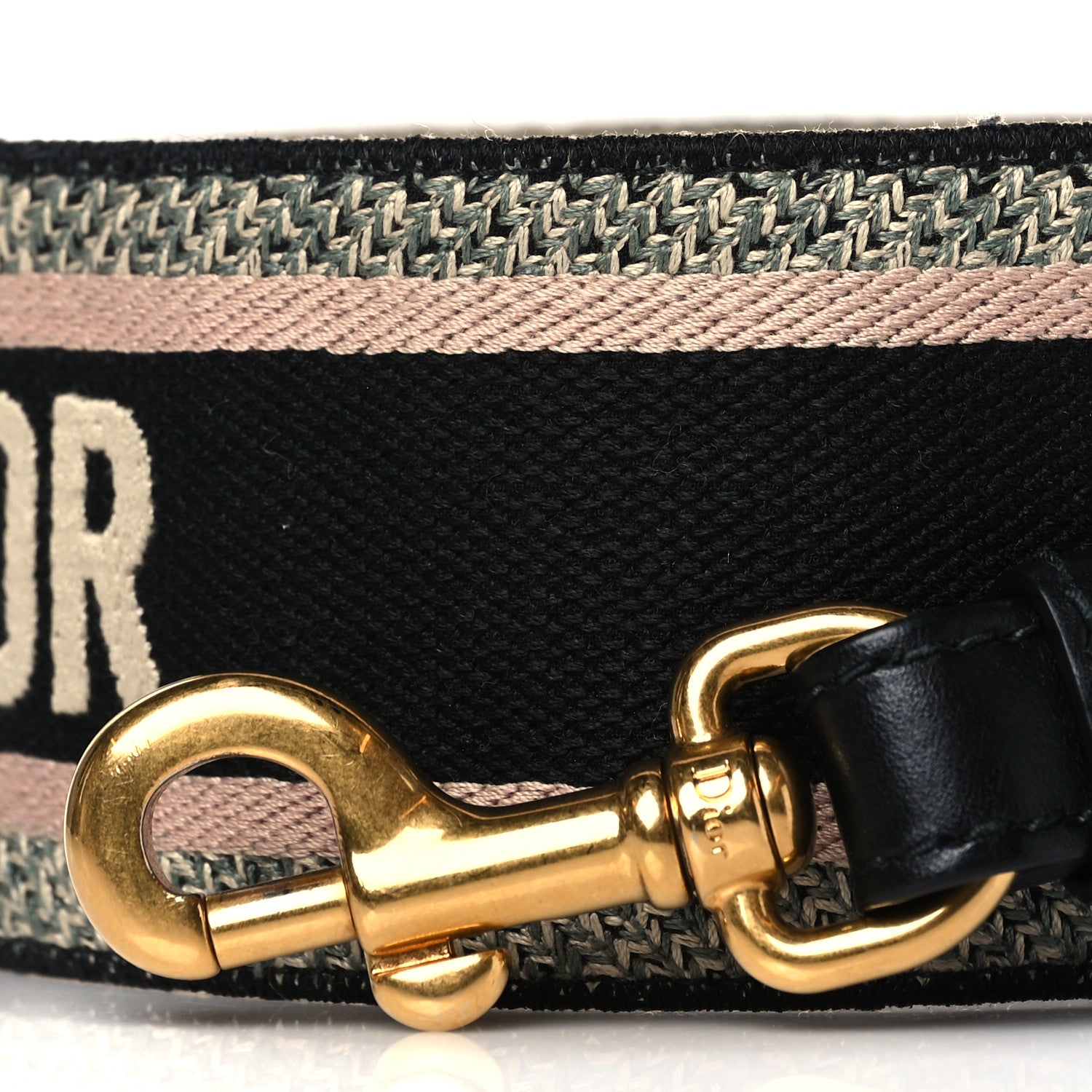 Christian Dior Canvas Embroidered Shoulder Strap Rose Multicolor 2 of 5