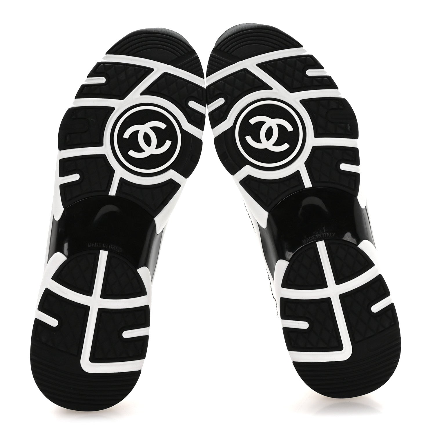 Chanel Cotton Womens CC Sneakers 40.5 White Black 6 of 9