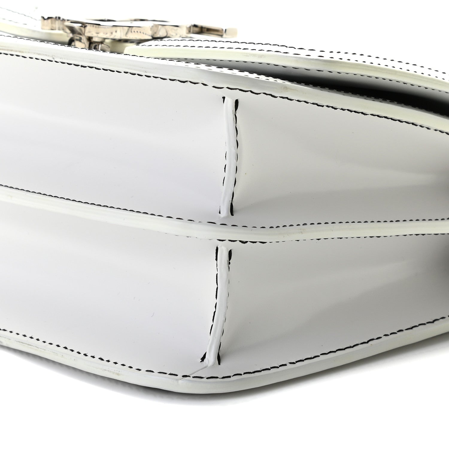 Burberry Calfskin Monogram Embossed Small TB Chain Bag Optic White 6 of 9