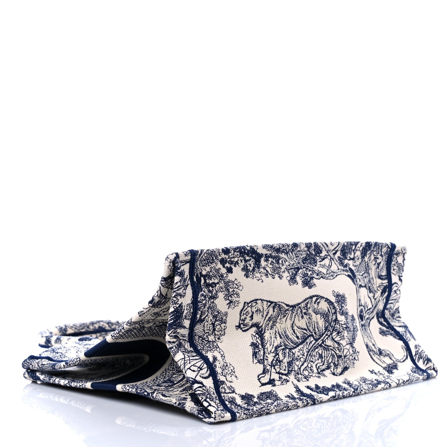 Canvas Embroidered Medium Dioriviera Toile De Jouy Book Tote Blue