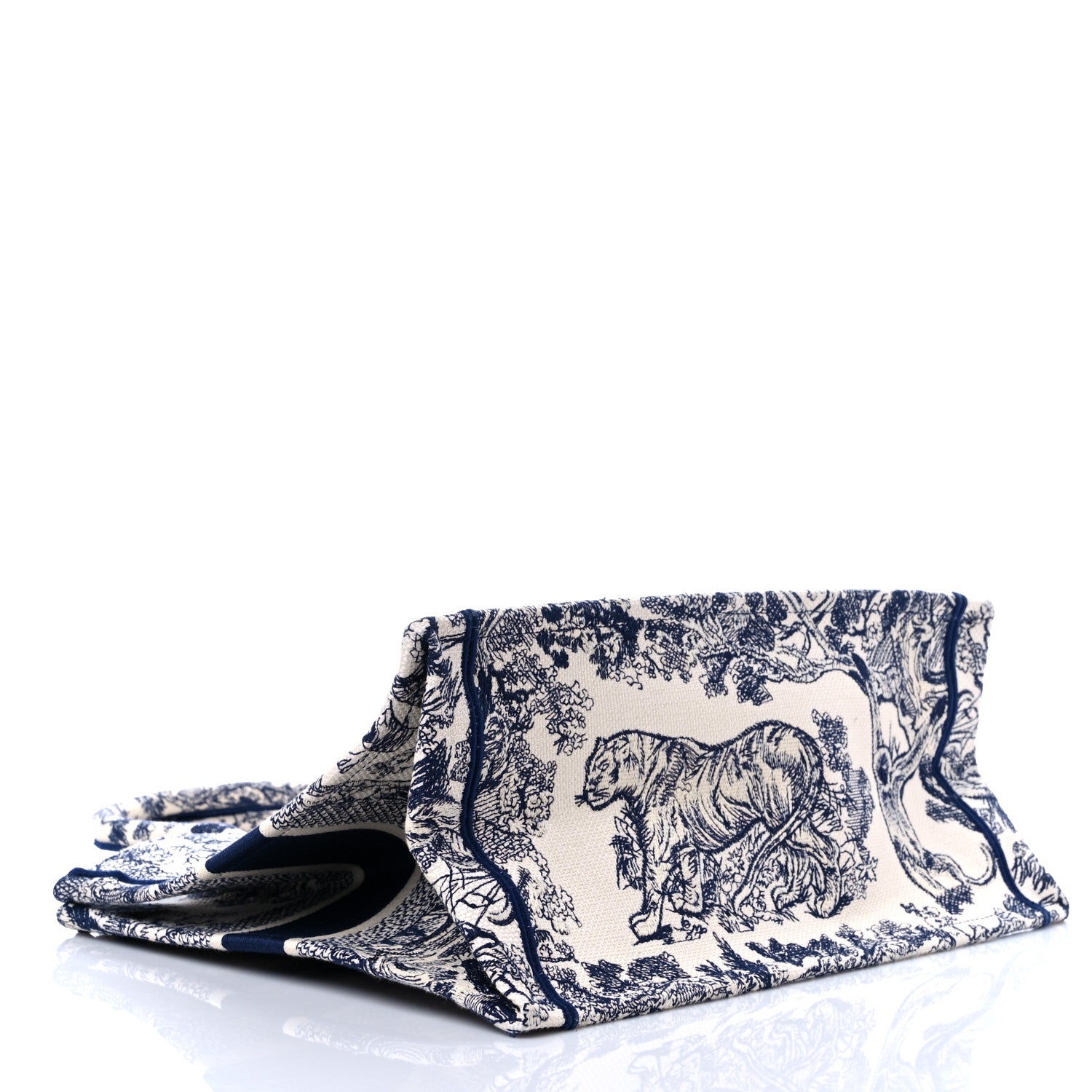 Christian Dior Canvas Embroidered Medium Dioriviera Toile De Jouy Book Tote Blue 3 of 9