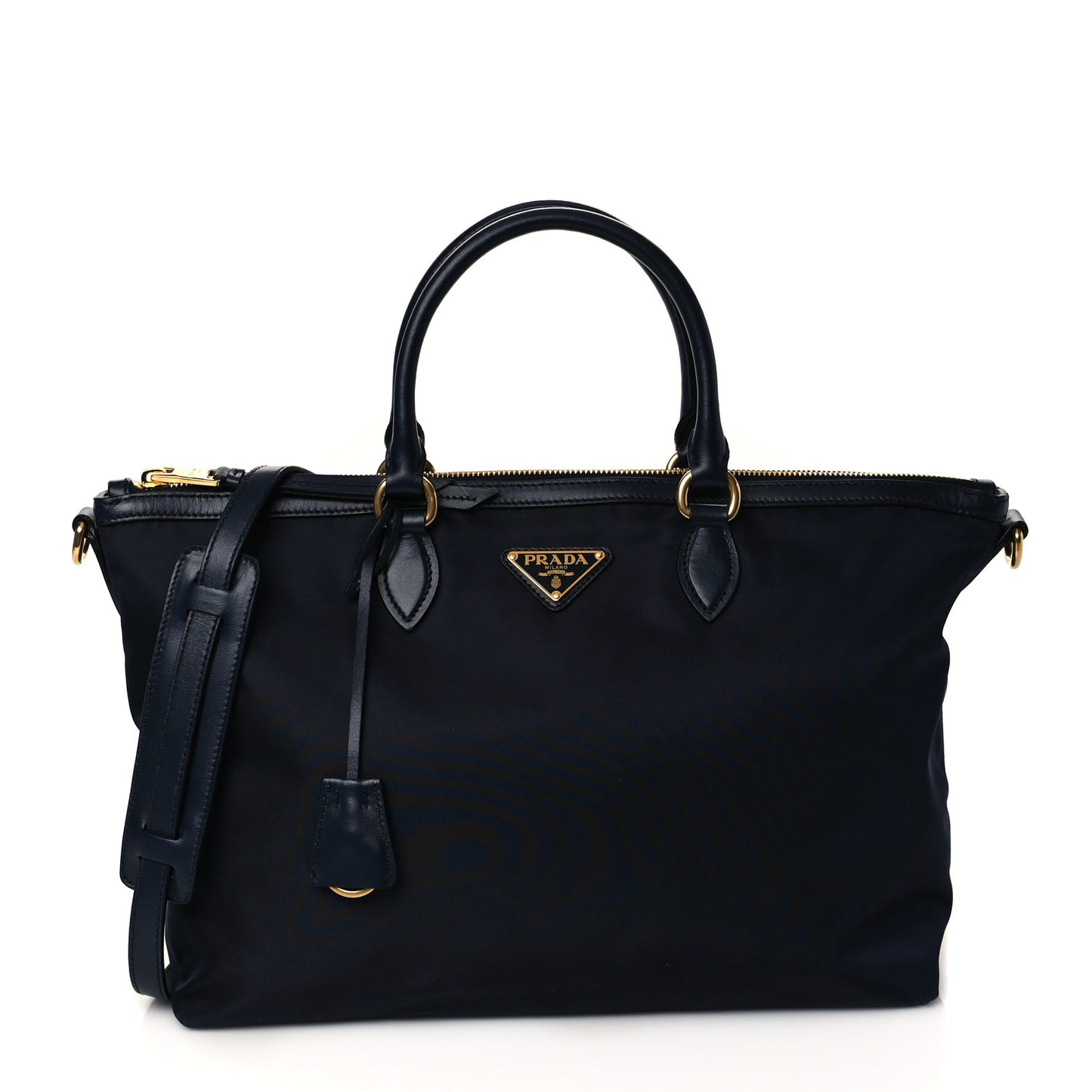 Nylon Tessuto Soft Calf Tote Blue