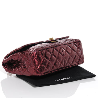 Chanel Calfskin 2.55 Reissue 227 Flap Metallic Dark Red 4 of 7