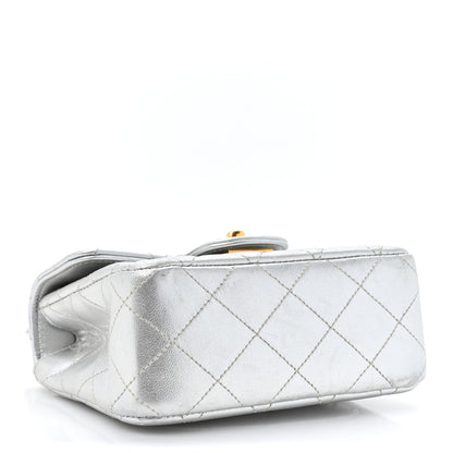Chanel Metallic Lambskin Quilted Mini Kelly Silver 4 of 17