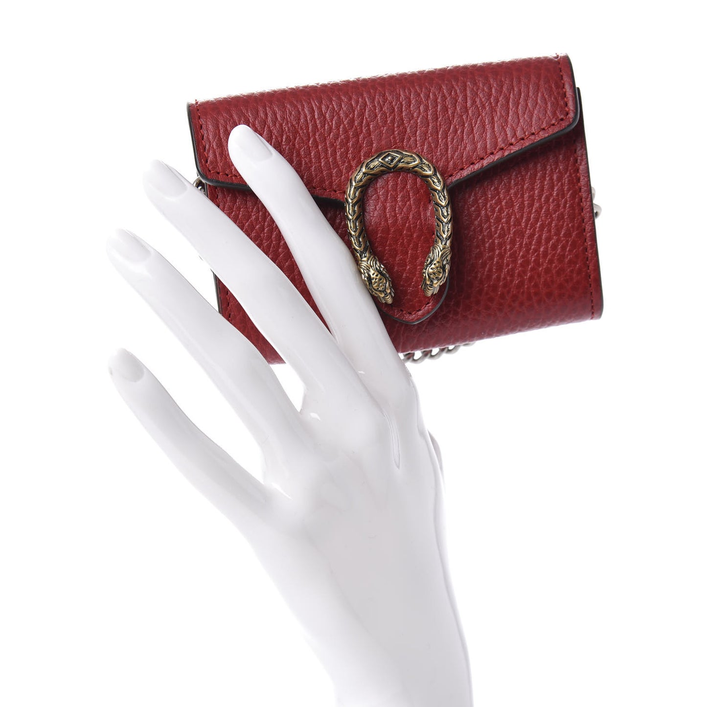 Calfskin Dionysus Coin Purse Hibiscus Red