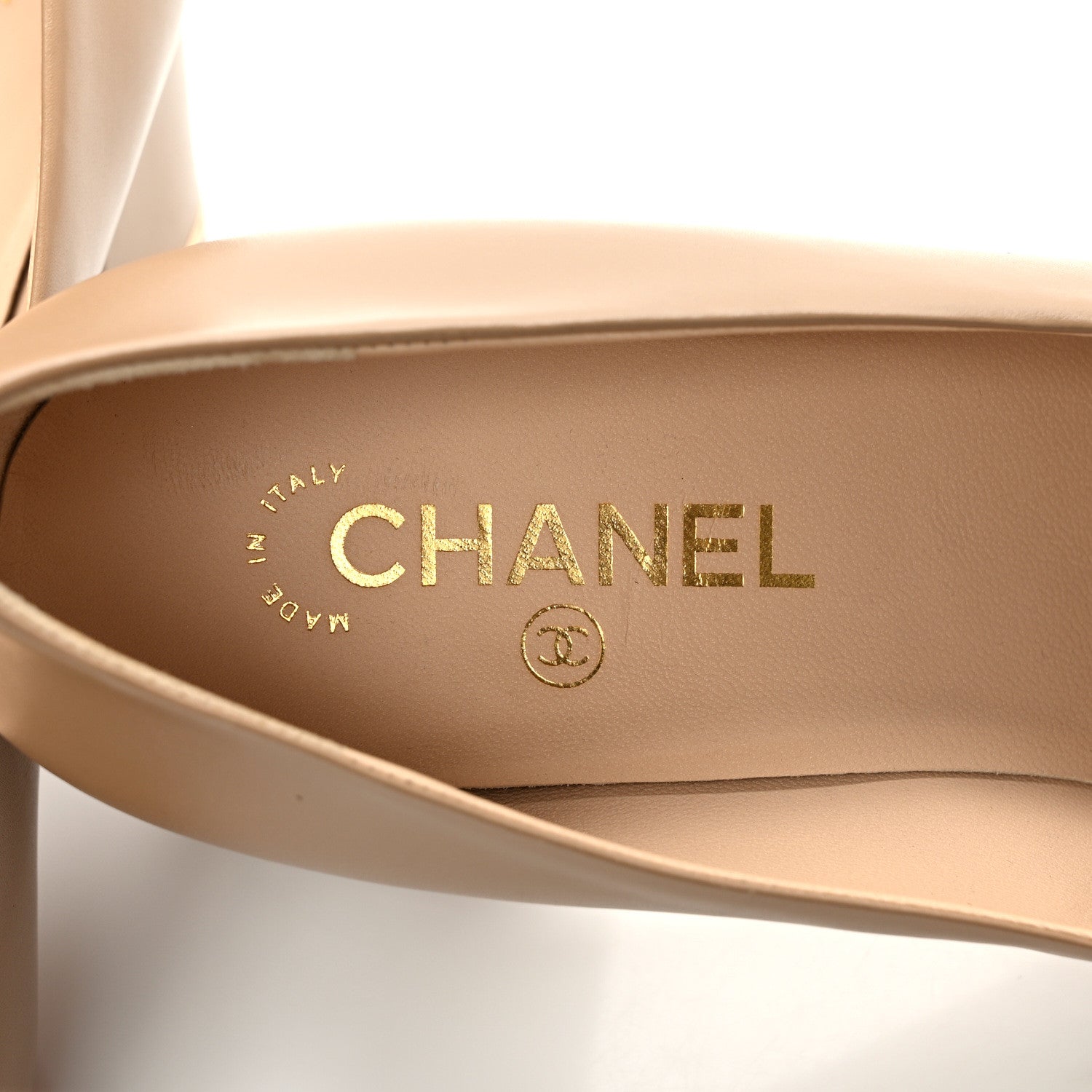Chanel Lambskin Patent Cap Toe Pumps 41 Beige White 8 of 9