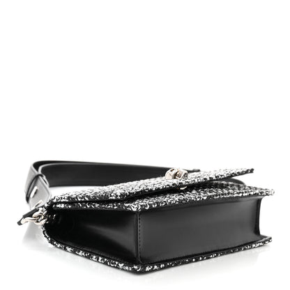 Alexander McQueen Raffia Skull Shoulder Bag Black White 4 of 9