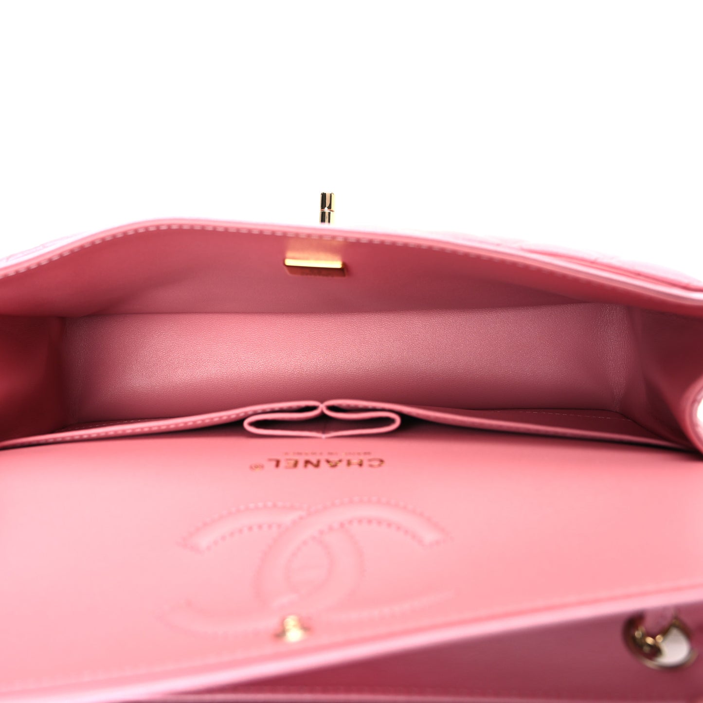Metallic Goatskin Ombre Quilted Medium Double Flap Pink