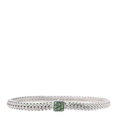 John Hardy Sterling Silver Tsavorite 5mm Classic Chain Bracelet 1 of 5