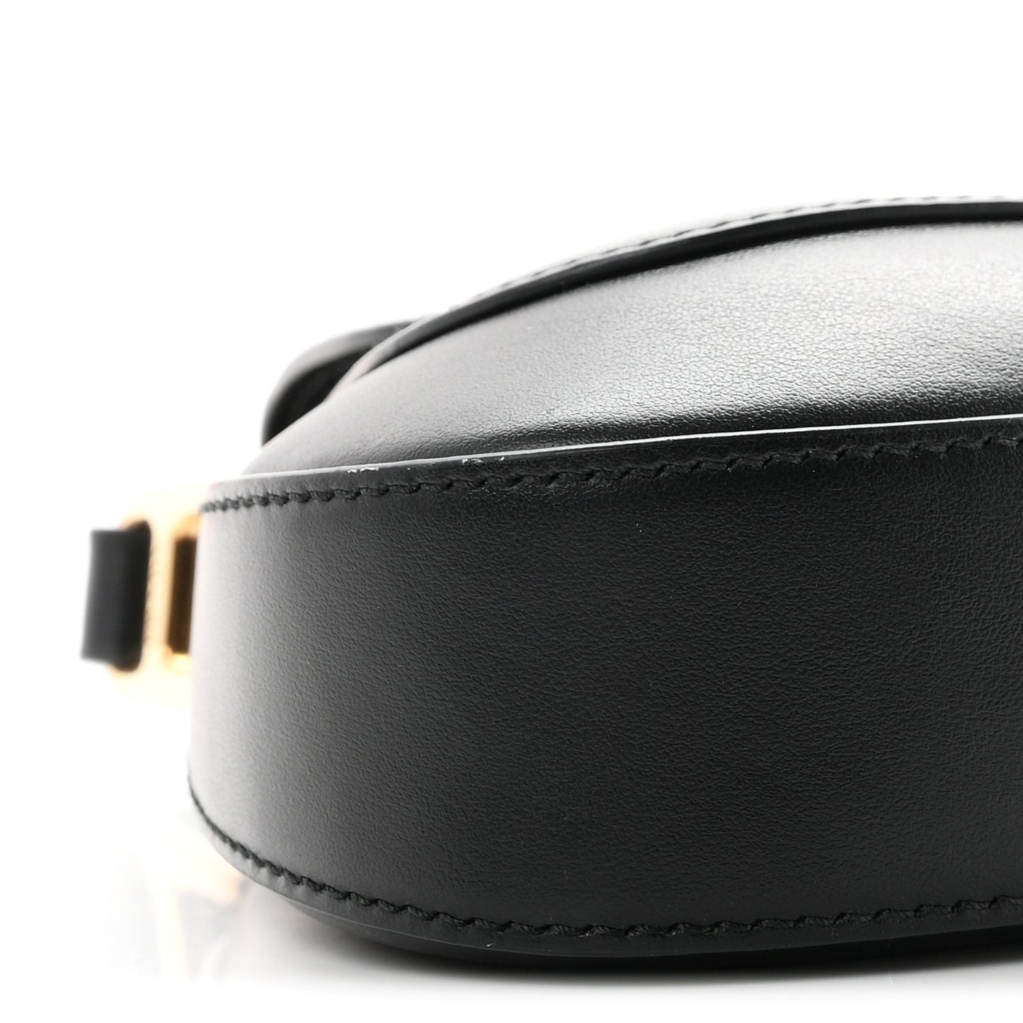 City Calf Triangle Flap Shoulder Bag Black