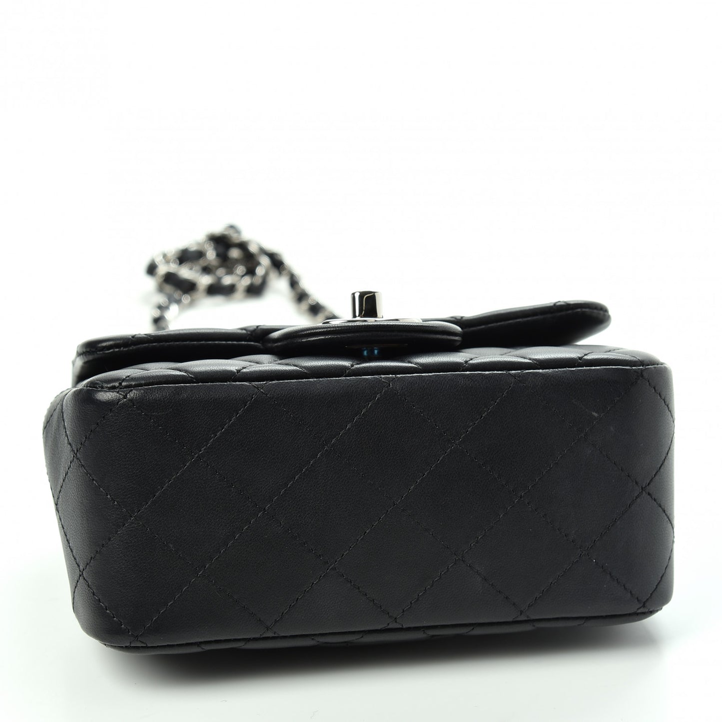 Lambskin Quilted Mini Square Flap Black